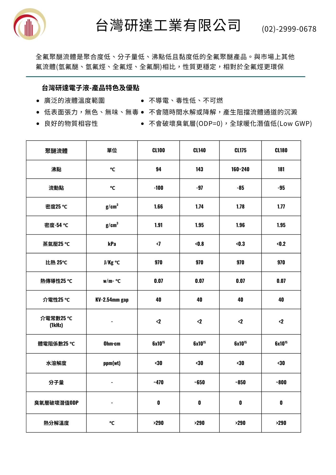 全氟聚醚 PFPE 產品型式